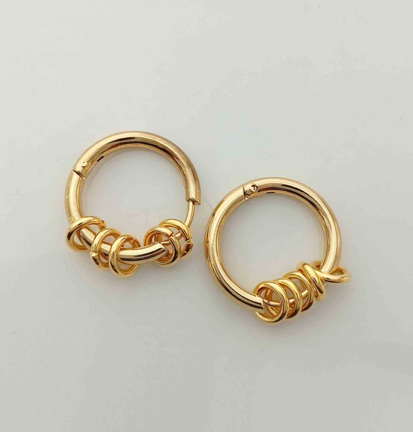 Aro Dorado Argolla 20mm Colgante 5 Argollas