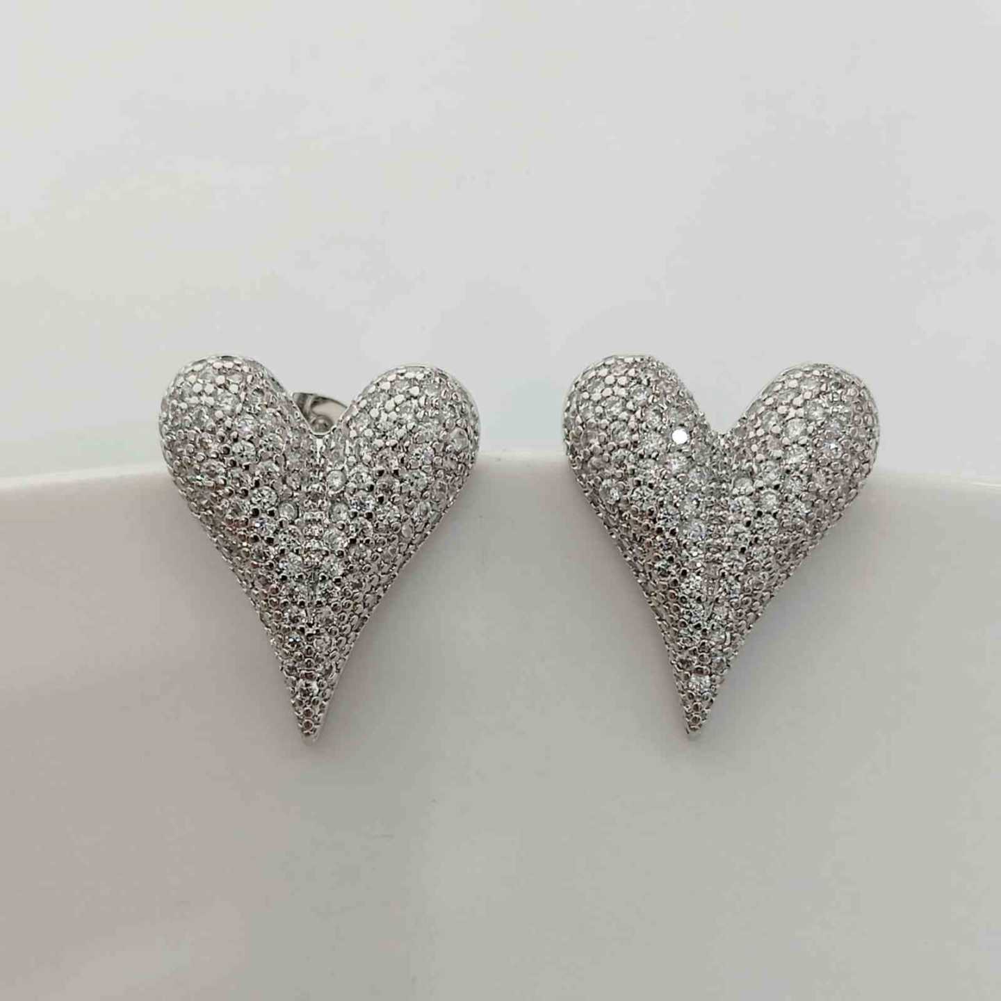 Aro Bañado en Plata Corazon Grande Circones