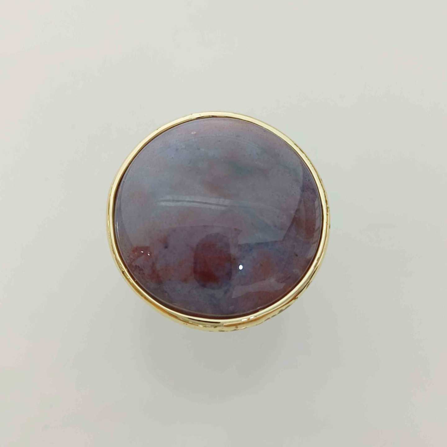 Anillo Bañado Oro Piedras Redondo Grande Ajustable