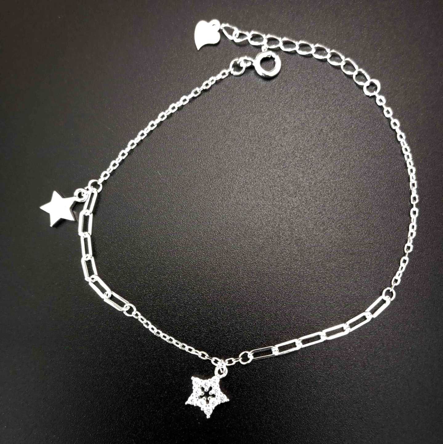 Pulsera Plata925 2 Formas Estrellas
