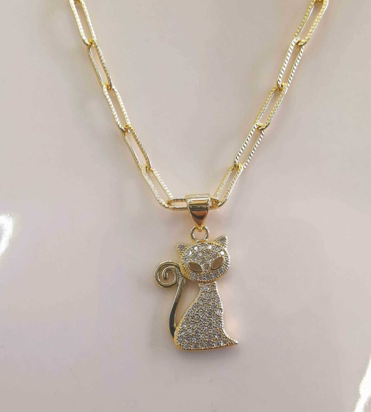 Collar Bañado En Oro Colgante Catito