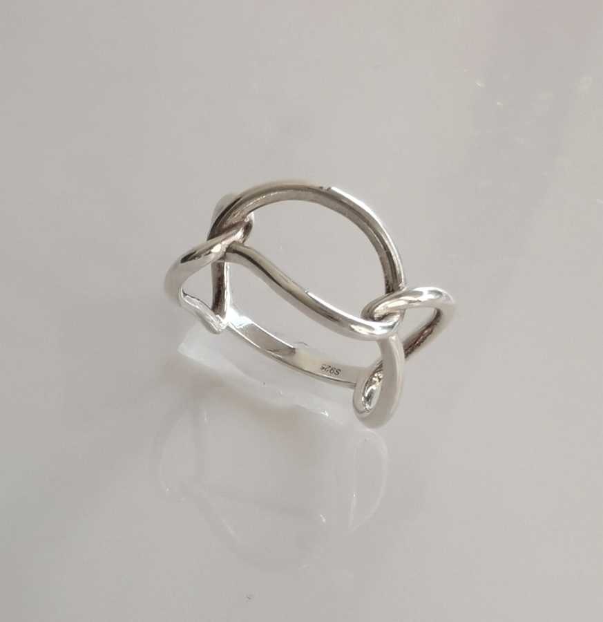Anillo Plata925 Liso 3 Circulo Irregular