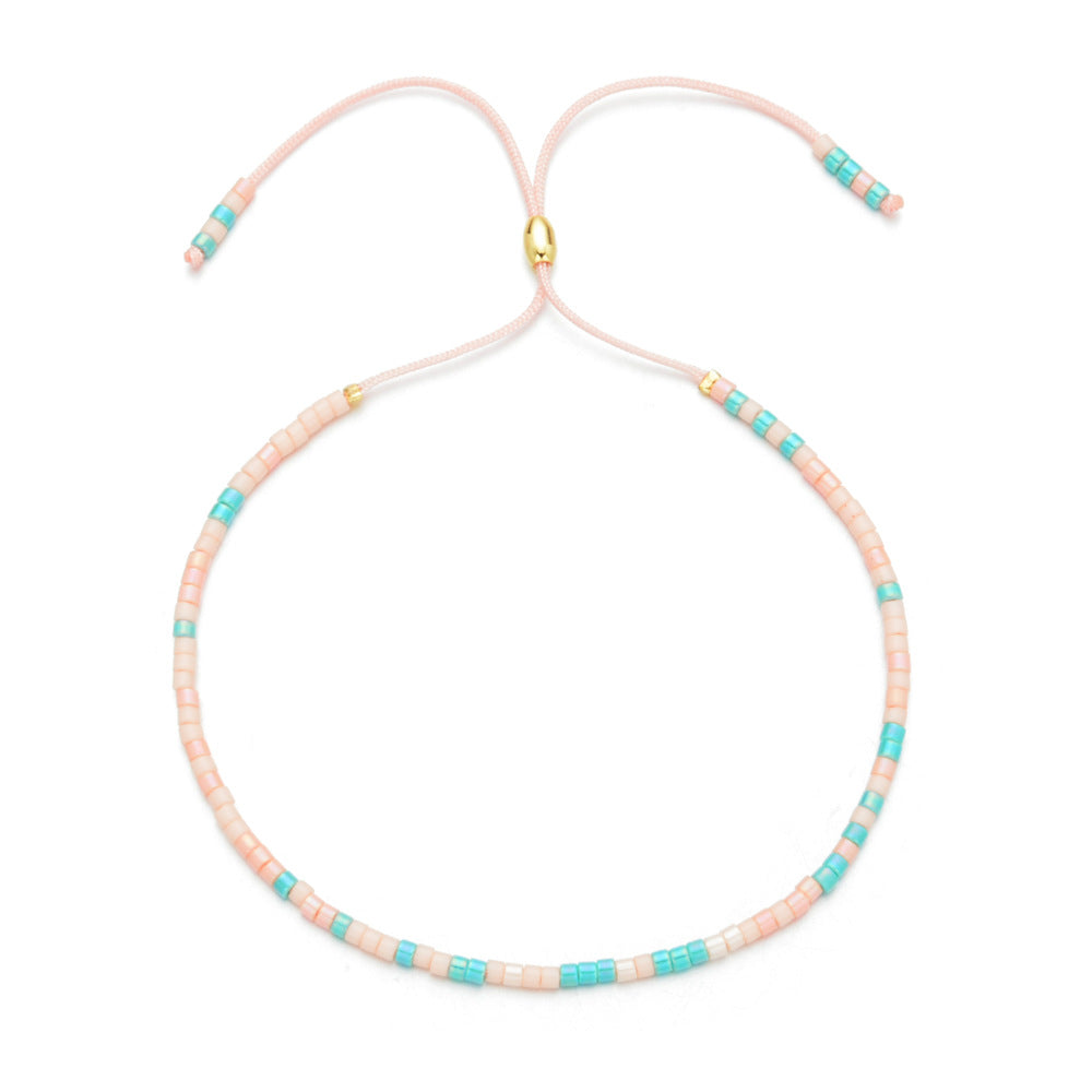 Pulsera Miyuki Rosado y Celeste