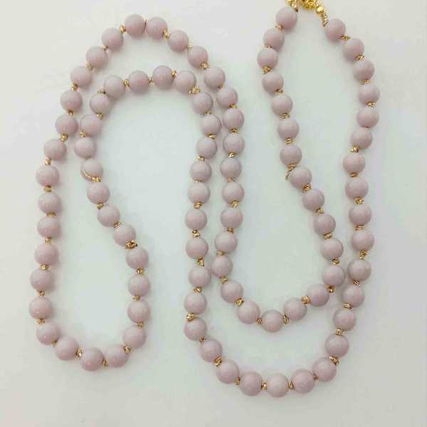 Collar Larga Pelotitas Cristal Vitrio Colores