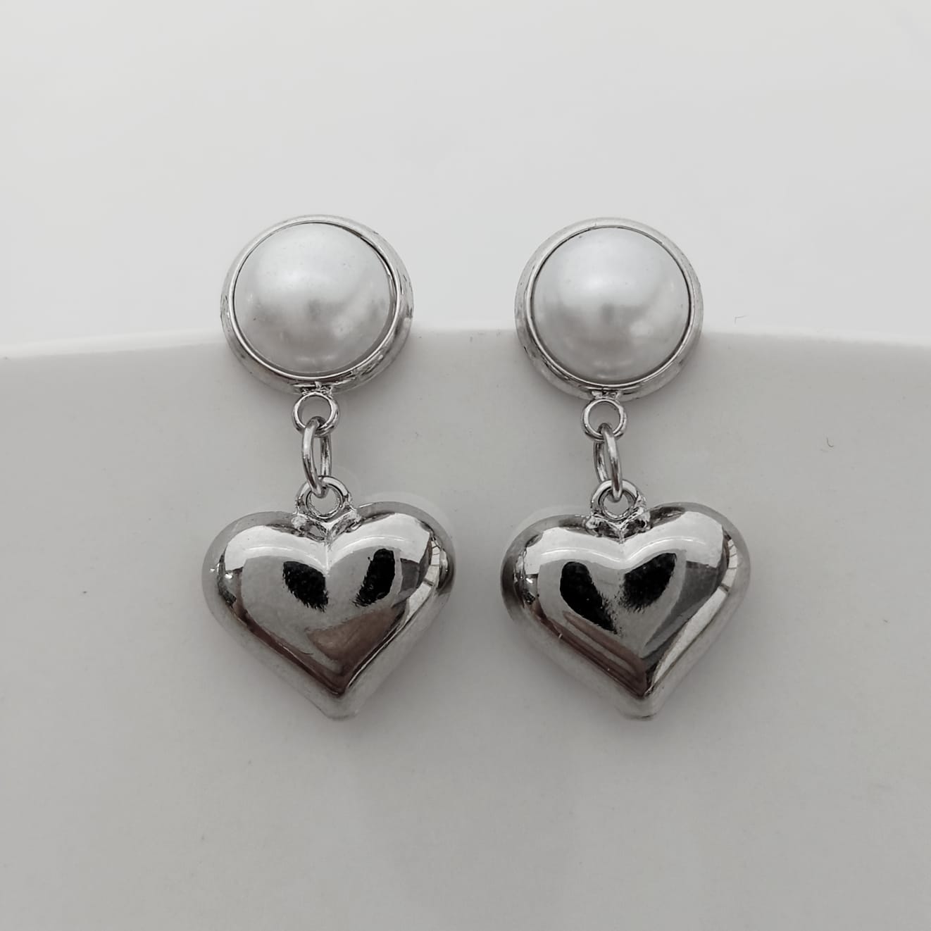 Aro Bañado en Plata Colgante Corazon