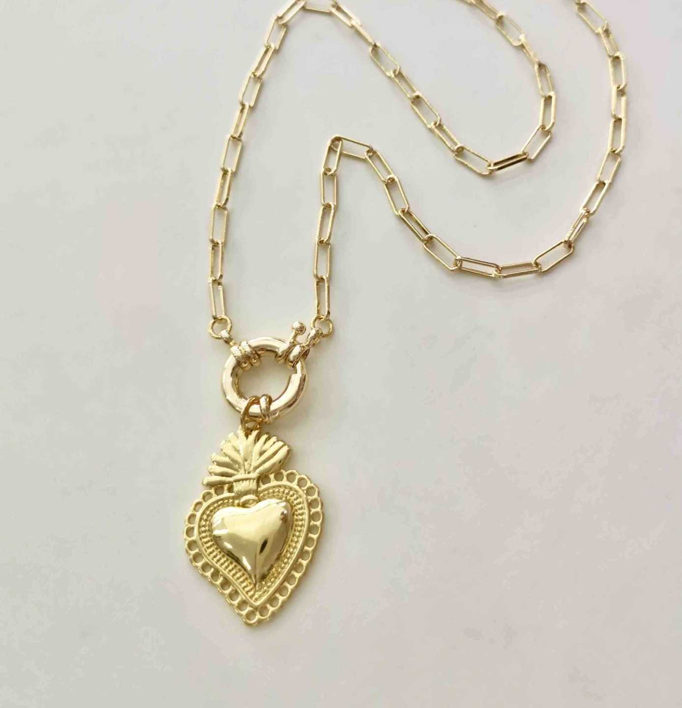 Collar Bañado en Oro Colgante Gota Triple