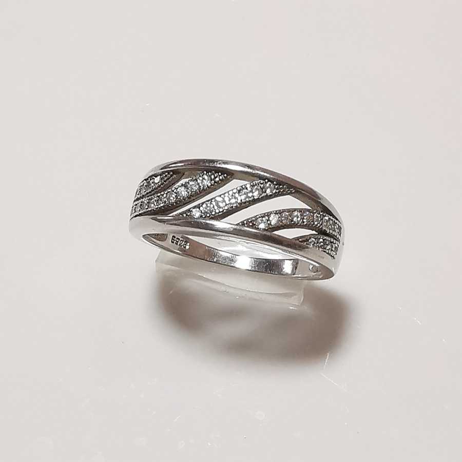 Anillo Plata925 Cintillo Rayas Circones