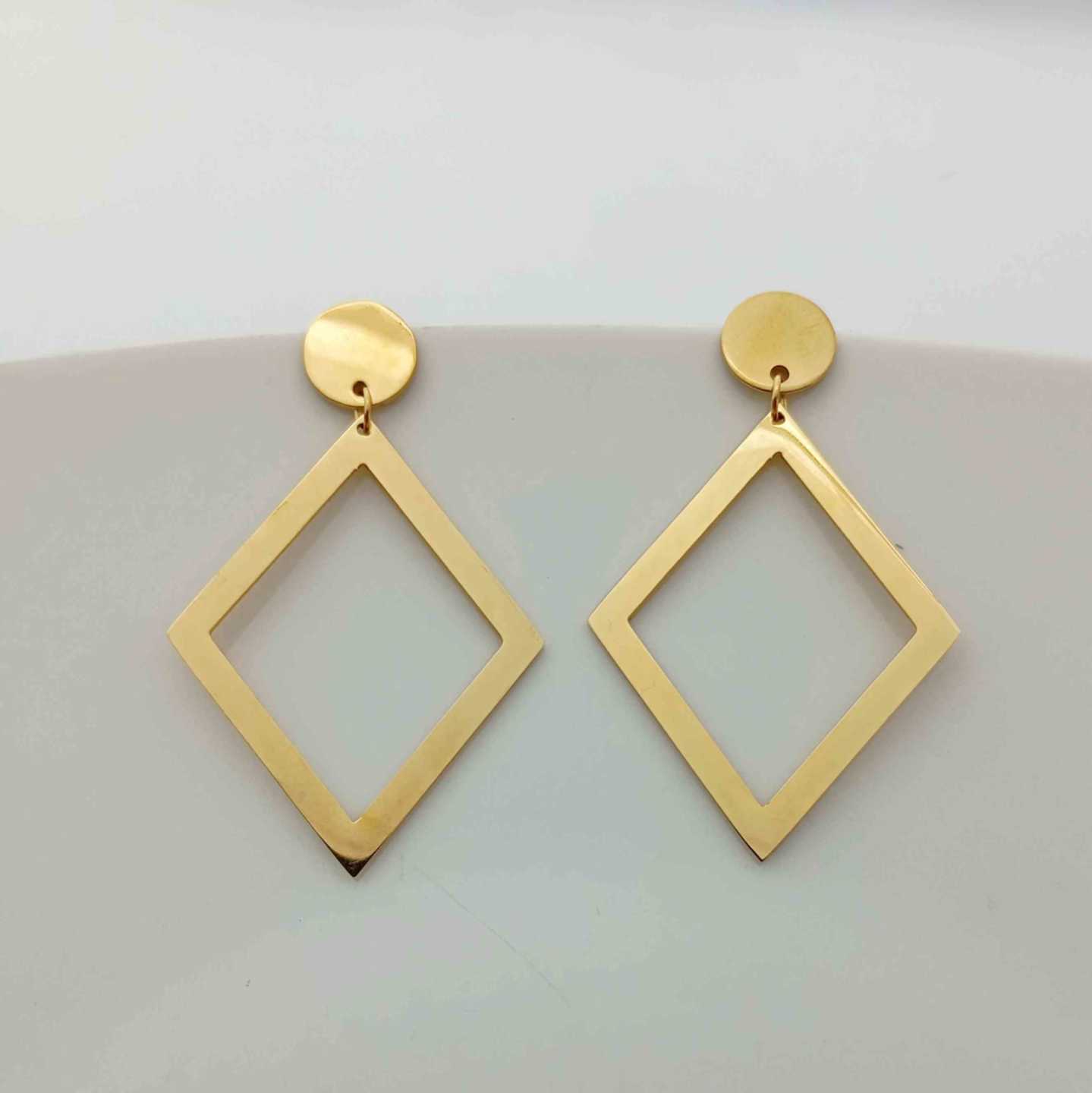 Aro Dorado Rombo Hueco Grande