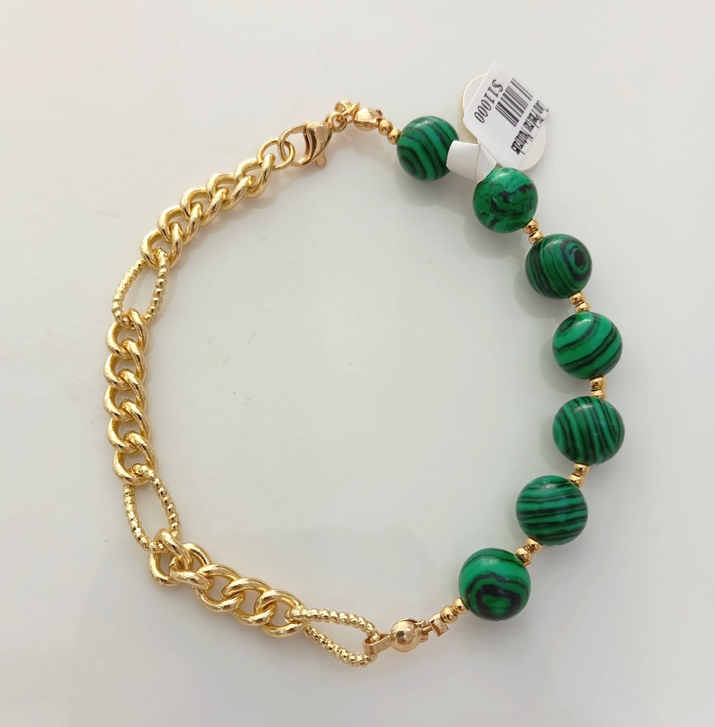 Pulsera Bañado en Oro Con Piedras Naturales