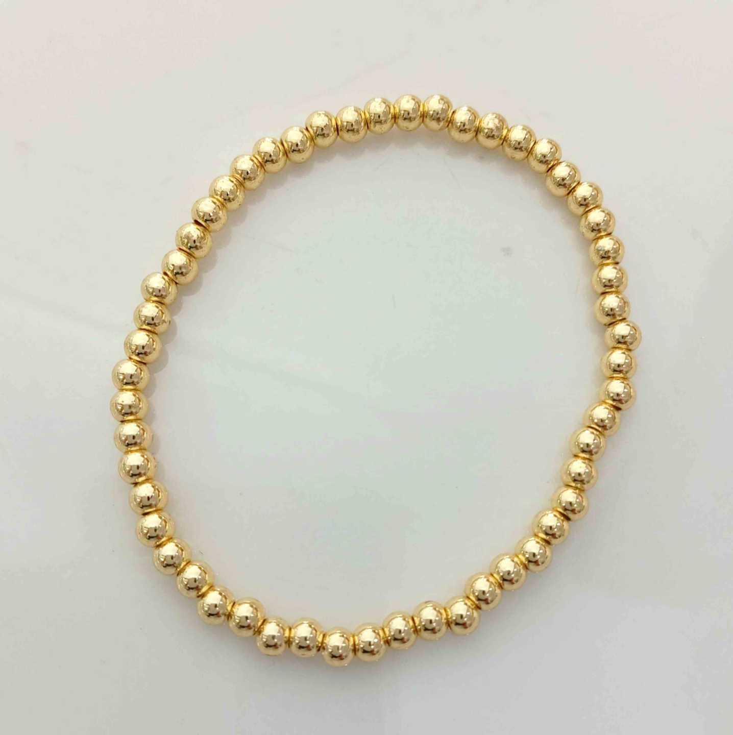 Pulsera Bañado en Oro18k Pelotita 5mm