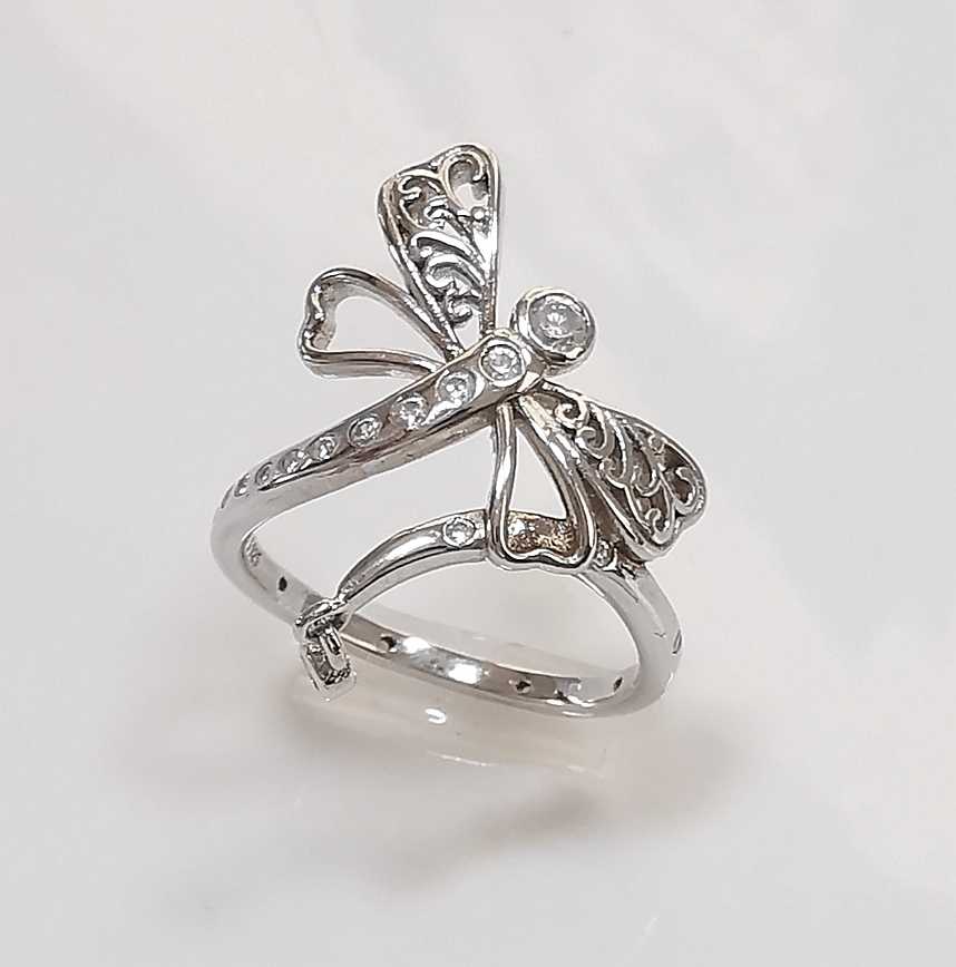 Anillo Plata925 Libelula Circones Colgante un Punto Luz
