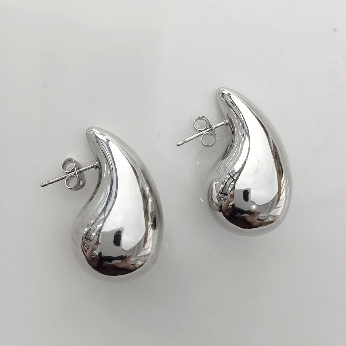 Aro Bañado Plata Gota Grande 32mm