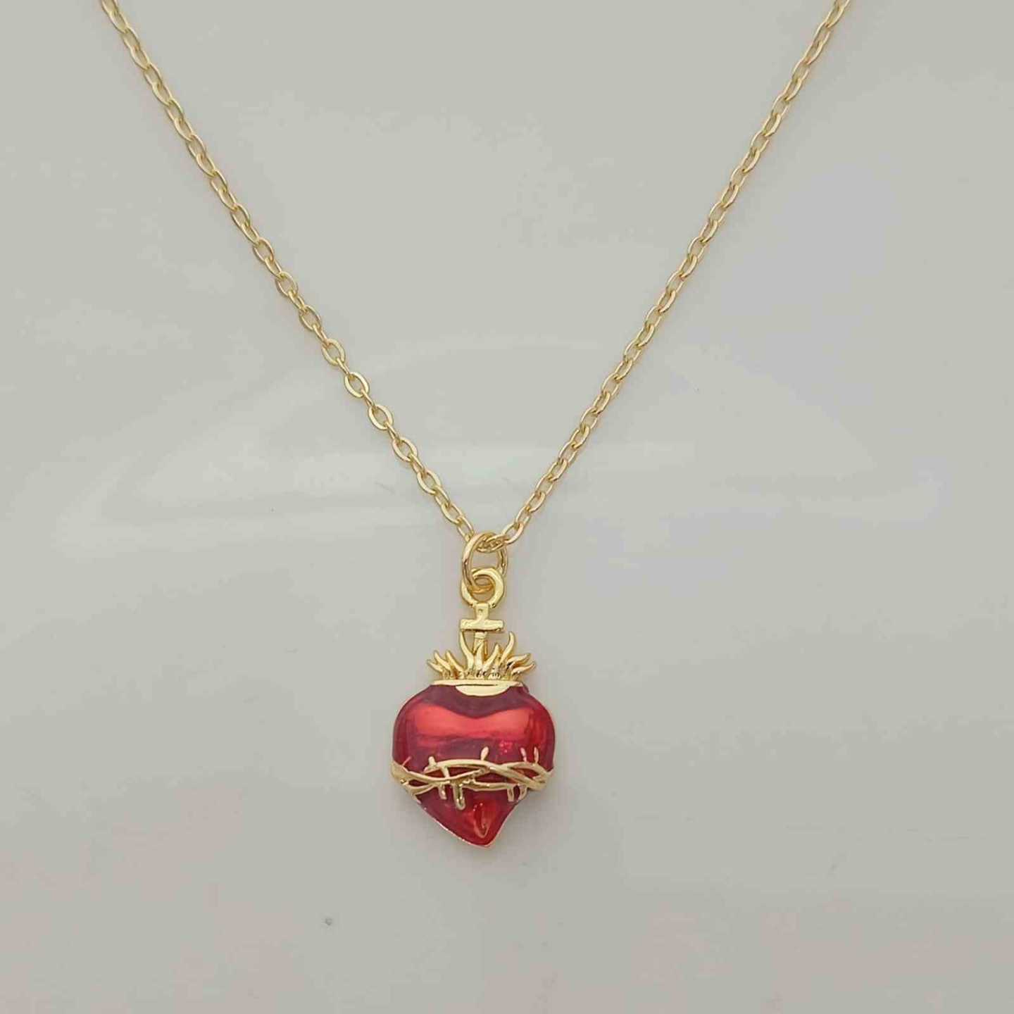 Collar Bañado en Oro 18k Detende Rojo 45cm