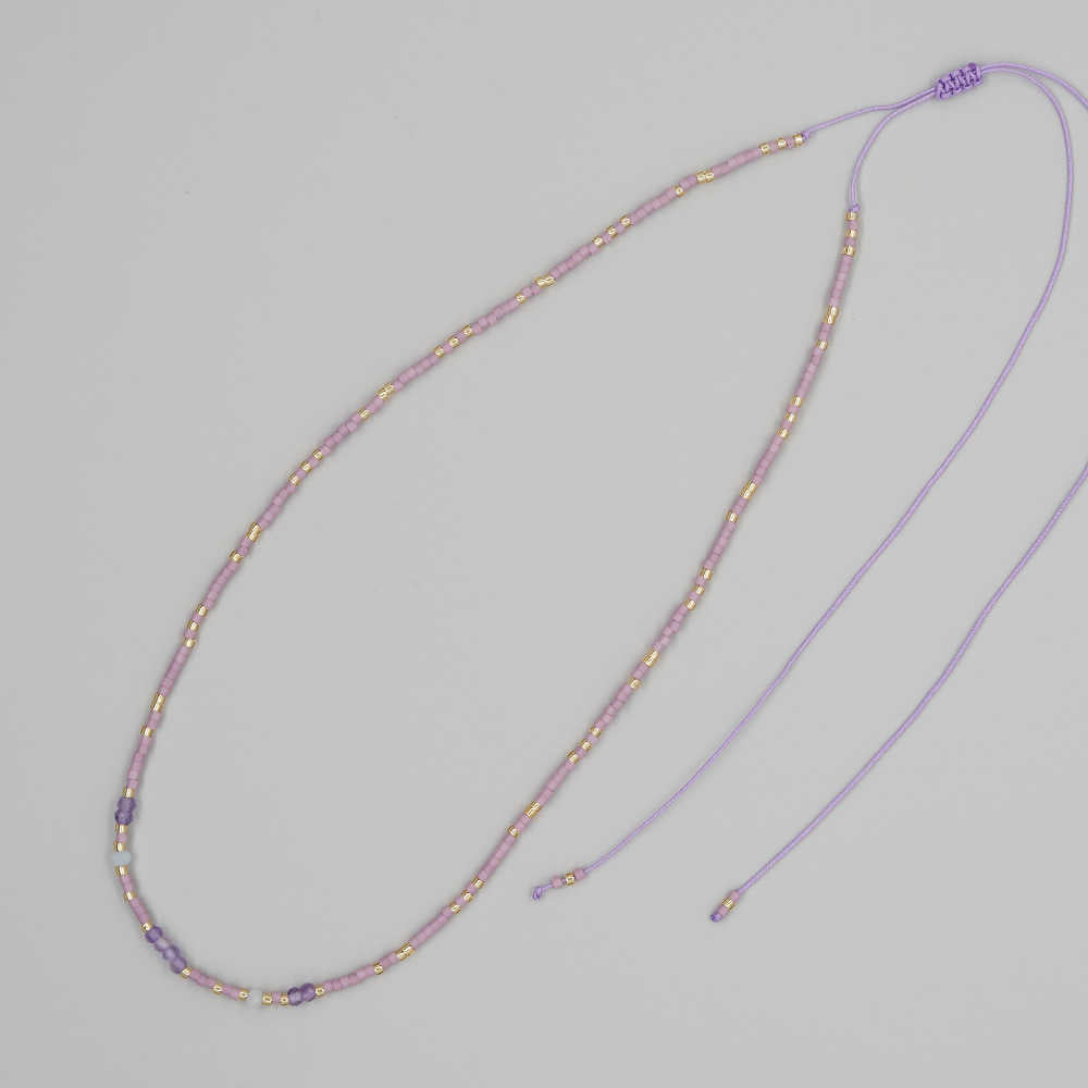 Collar Miyuki Ajustable Morado