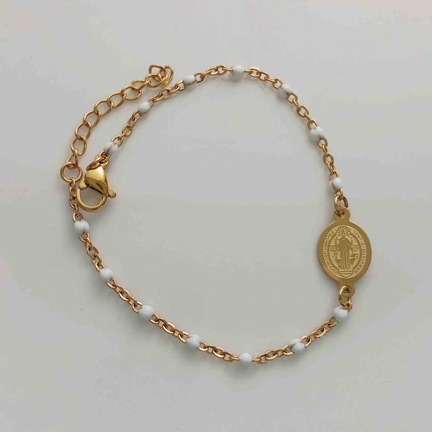 Pulsera Dorado San Benido Cadena Plastica Colores