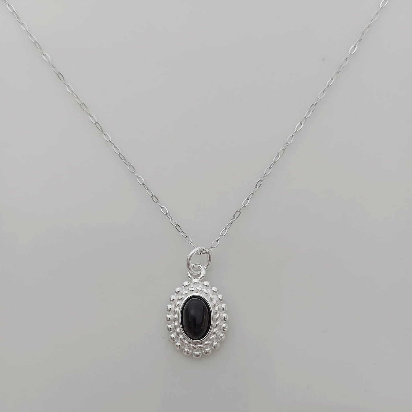 Collar Plata925 Piedra Naturales Ovalo