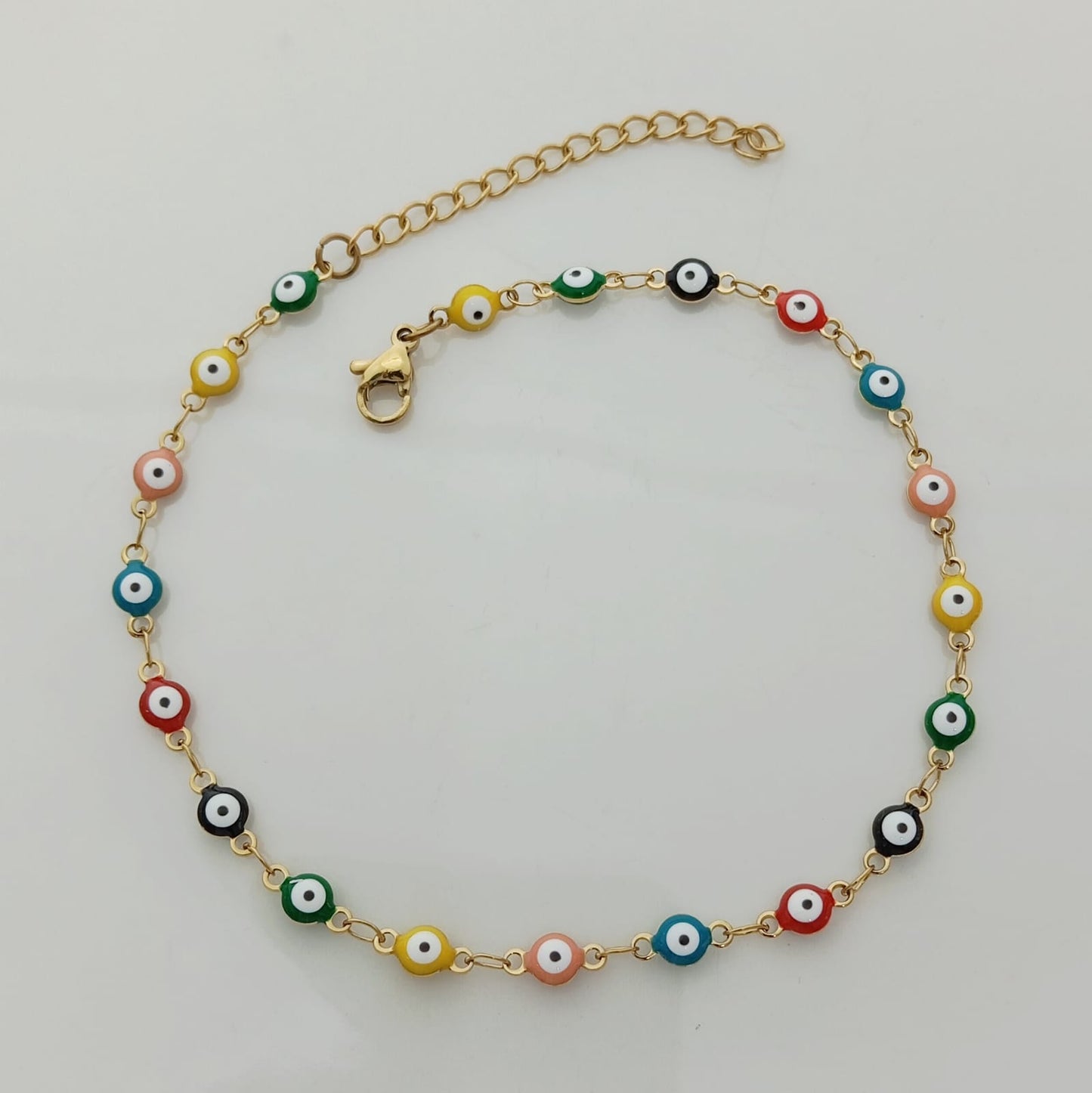 Tobillera Dorada Ojo Turco Colores