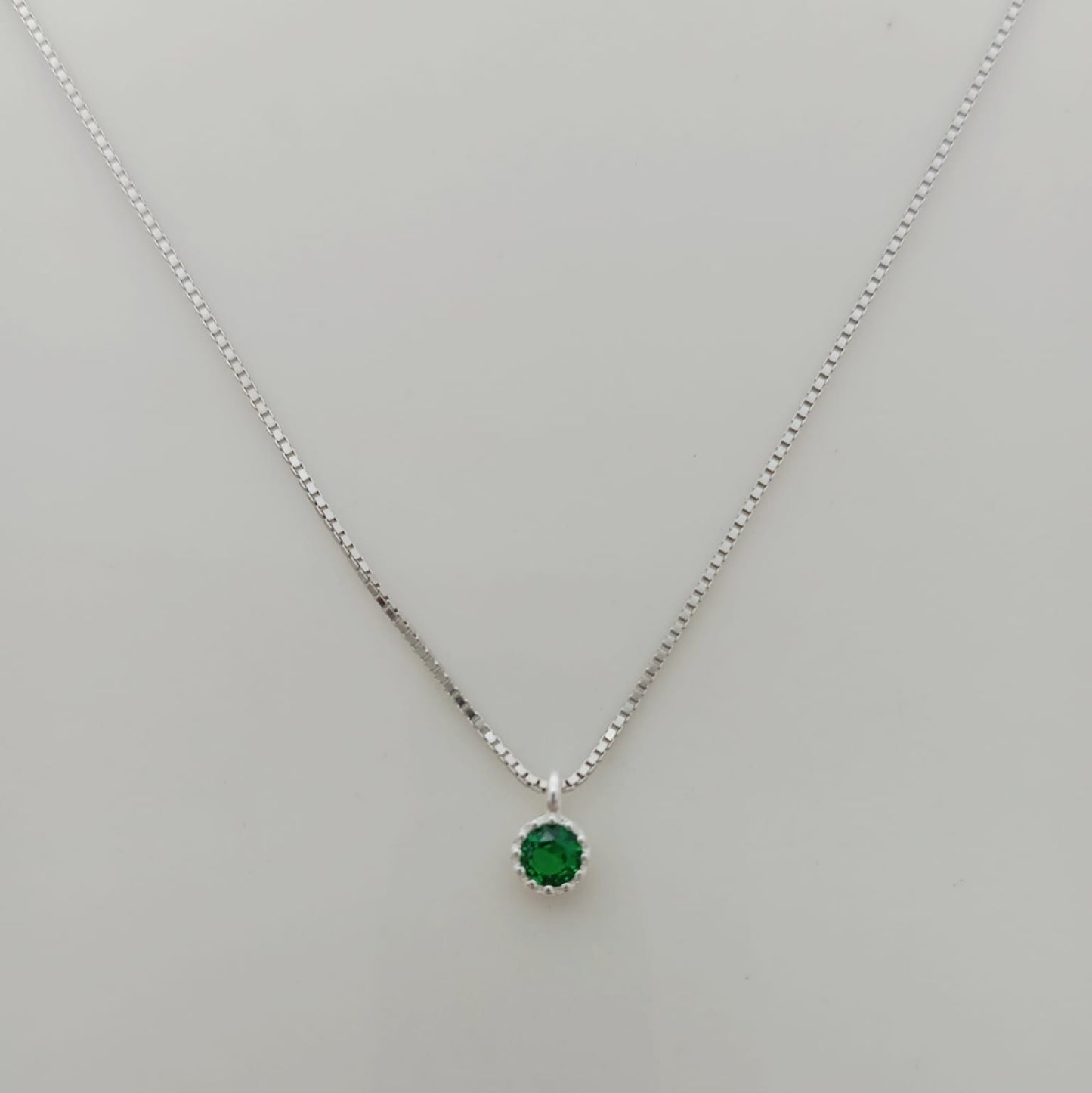 Collar Plata925 Punto Luz Azul 3mm