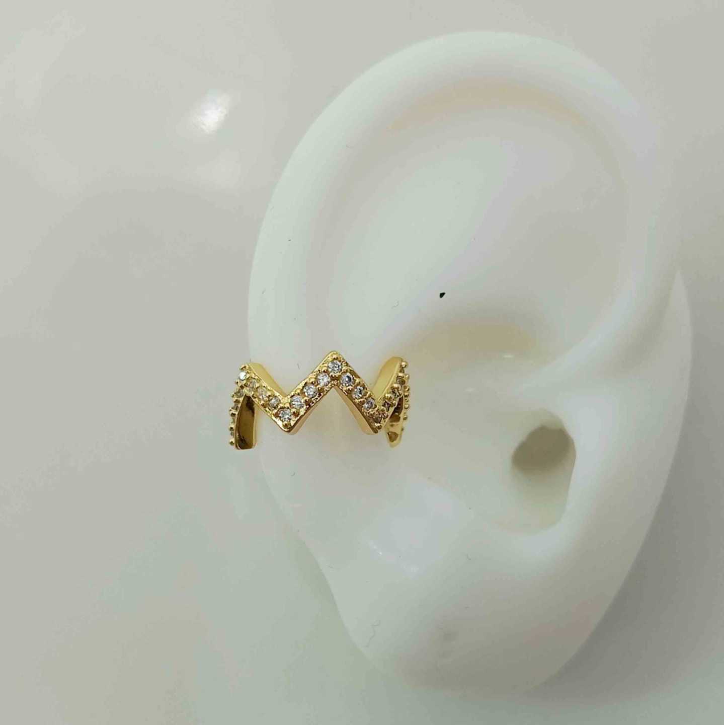 Ear Cuff Bañado Oro Ondas Circones