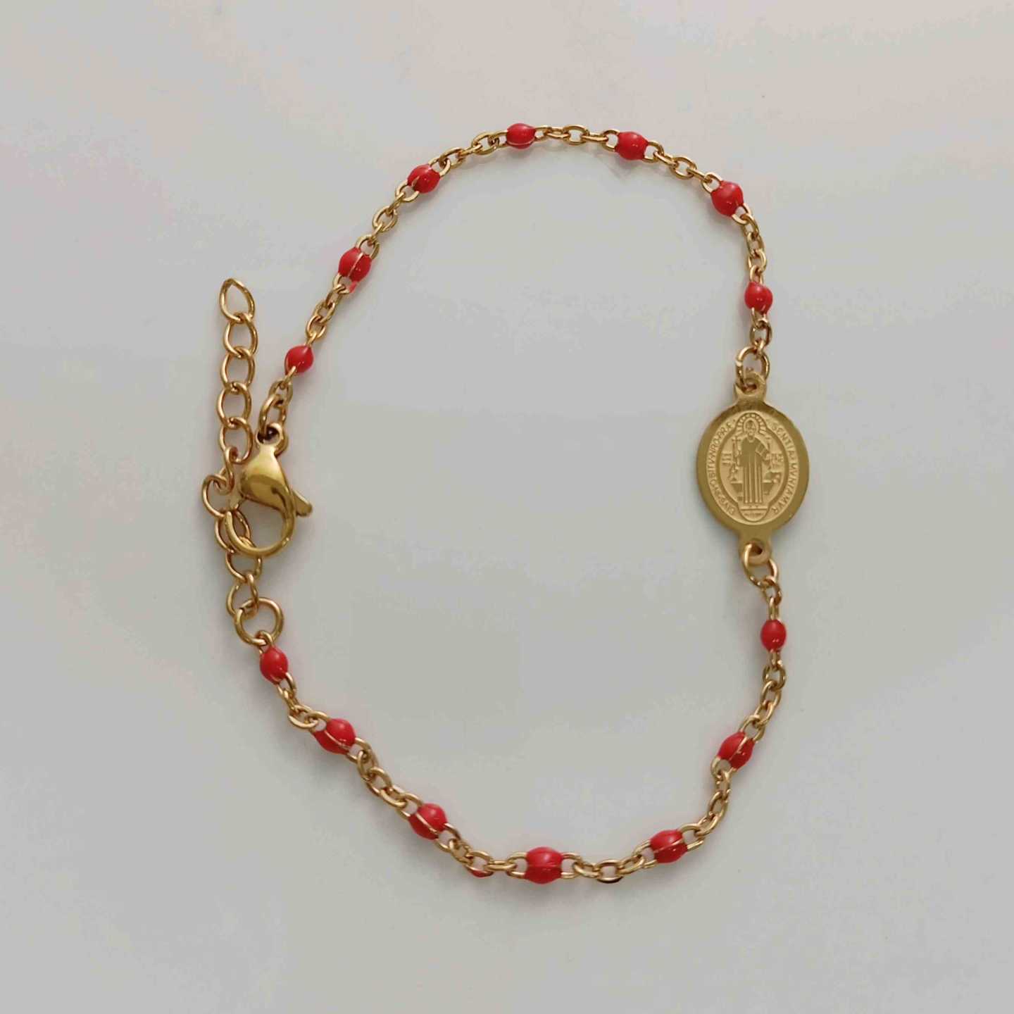 Pulsera Dorado San Benido Cadena Plastica Colores