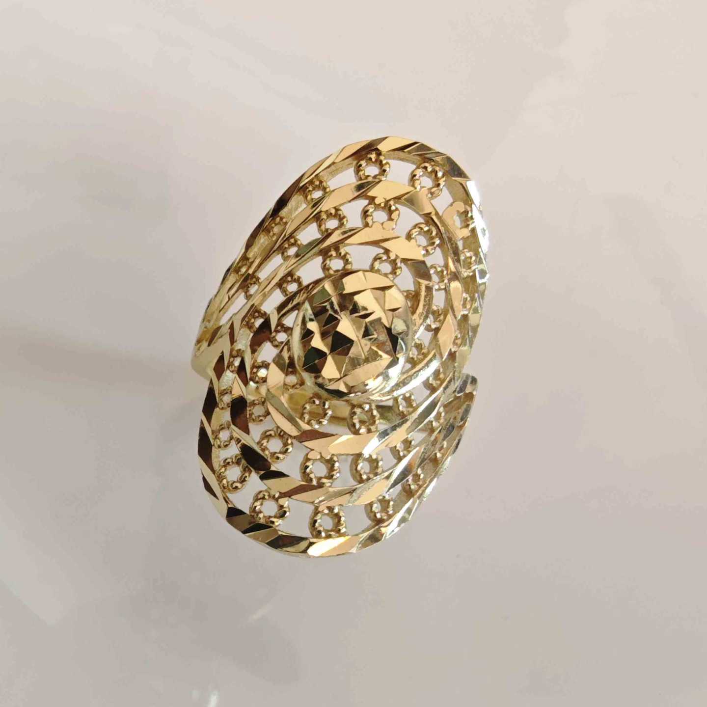 Anillo Bañado en Oro Ovalo Mandalas Ajustable