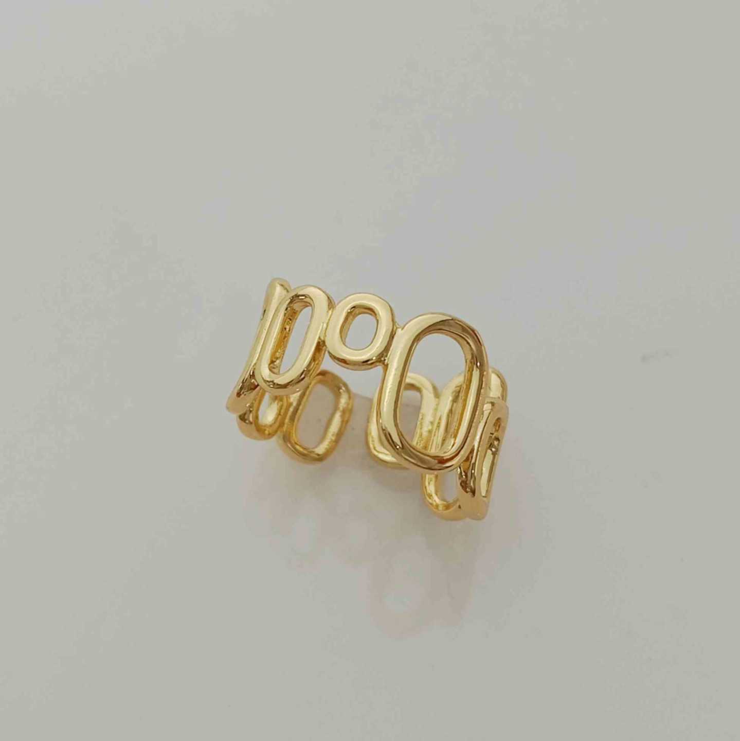 Anillo Bañado Oro Circulo Varios Juntos Ajustable