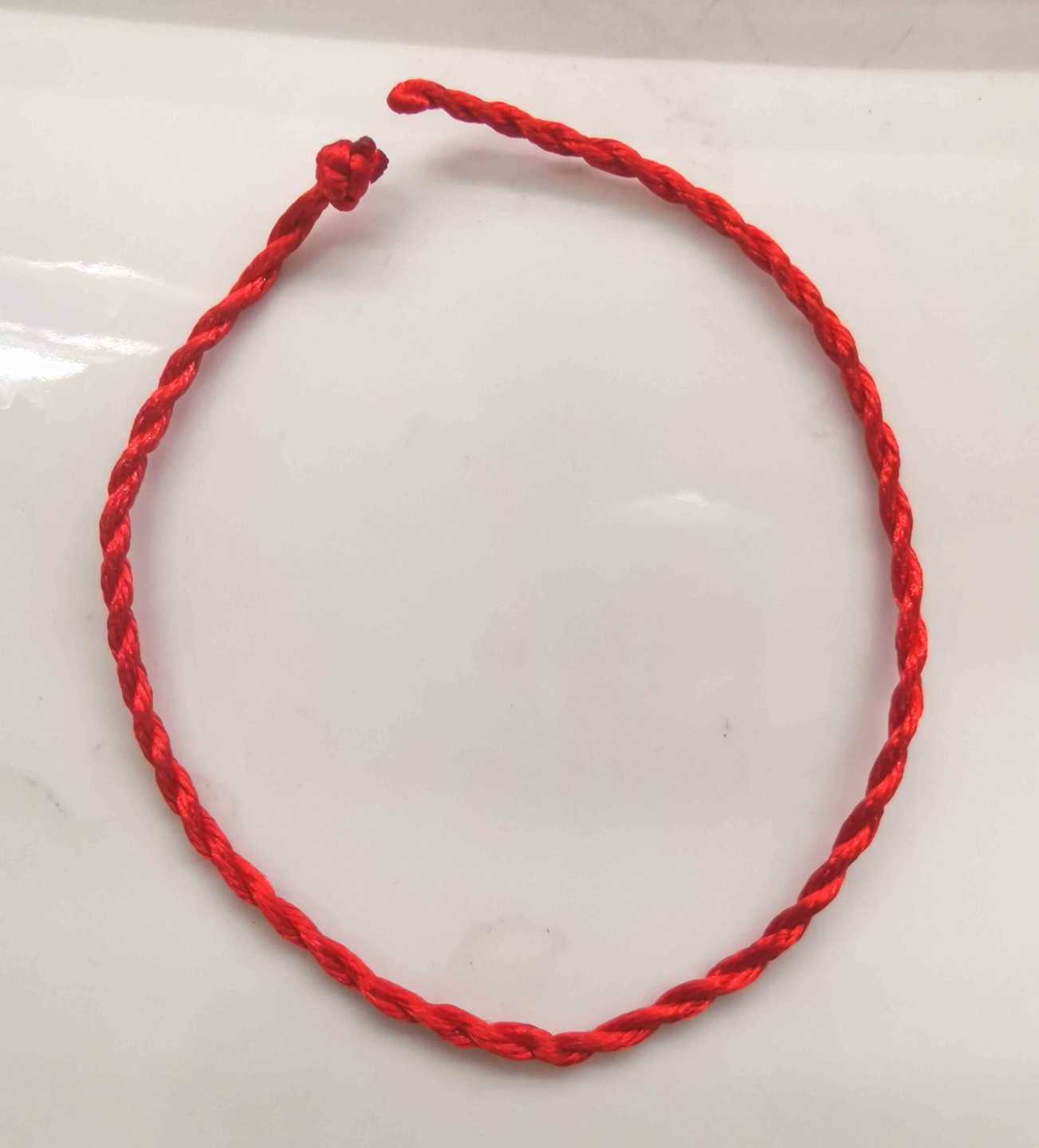 Tobillera Hilo Rojo Trenzado Amuleto de Protección Ajustable