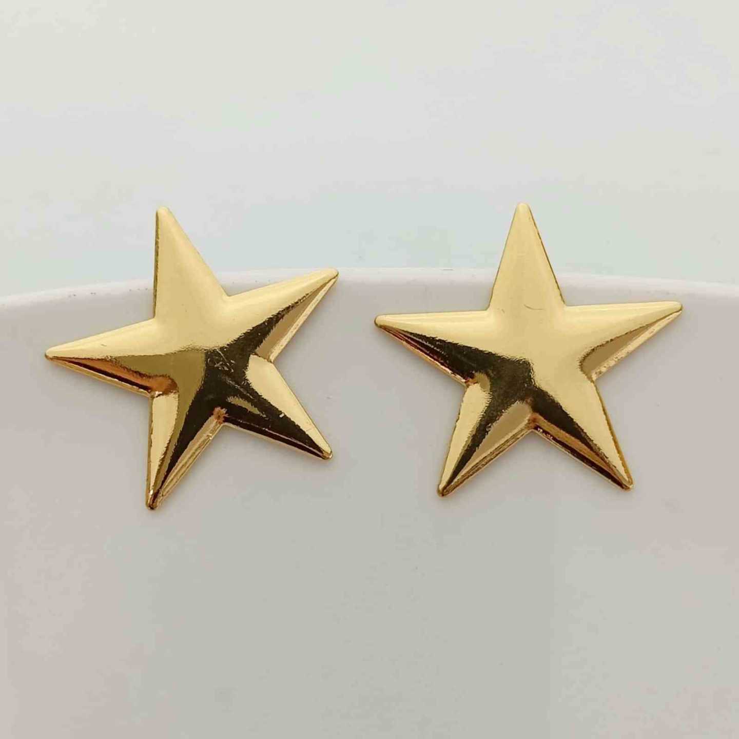 Aro de Acero Quirúrgico Dorado Estrella Grande