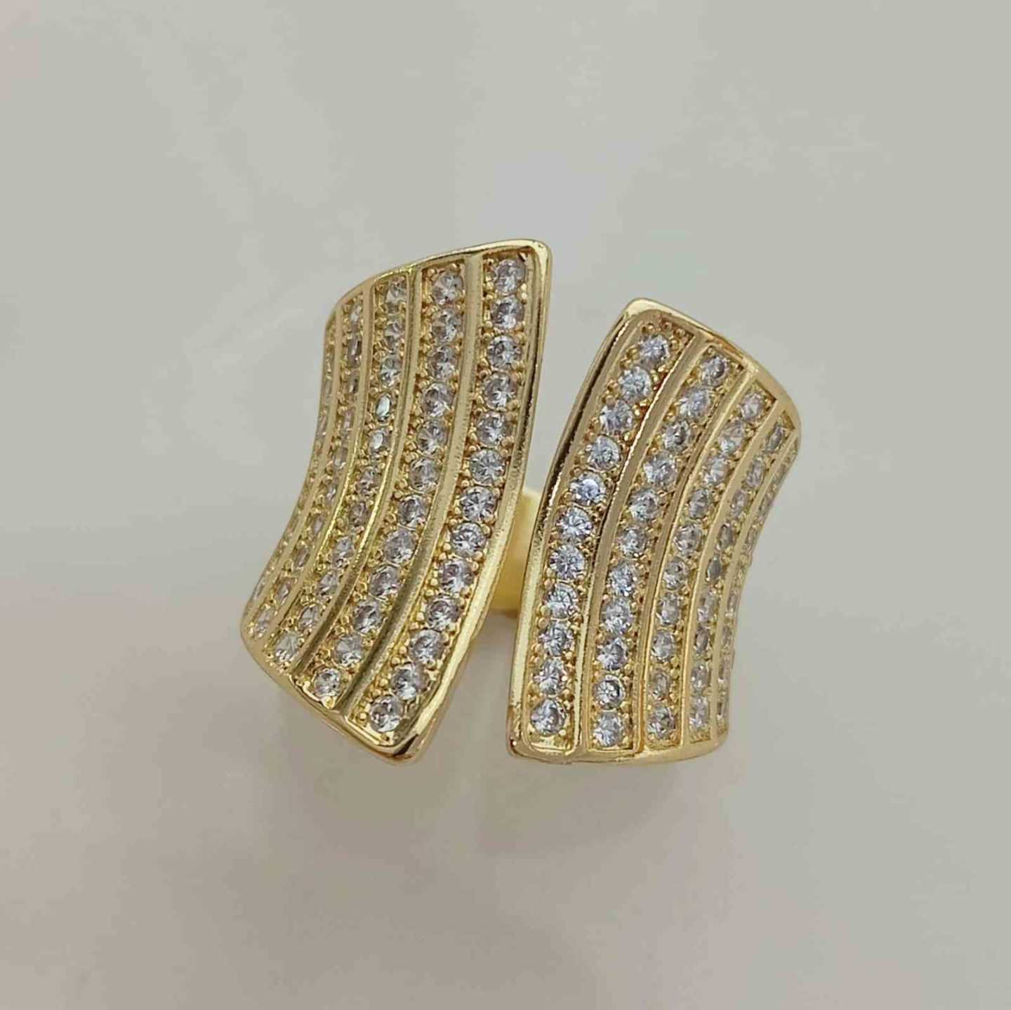 Anillo Bañado en Oro 2 Ancho Circones Ajustable