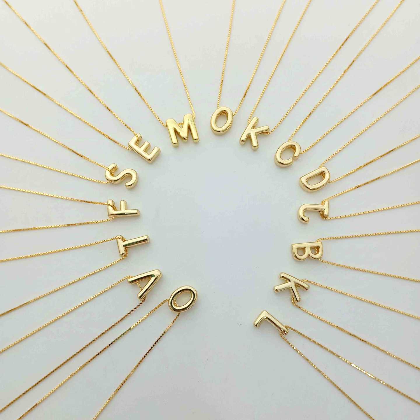 Collar Plata925 Bañado en Oro 18k Letra