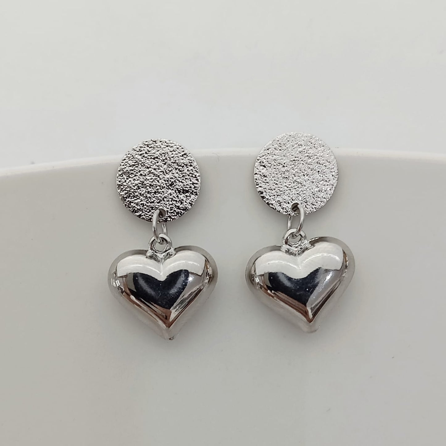 Aro Bañado en Plata Colgante Corazon