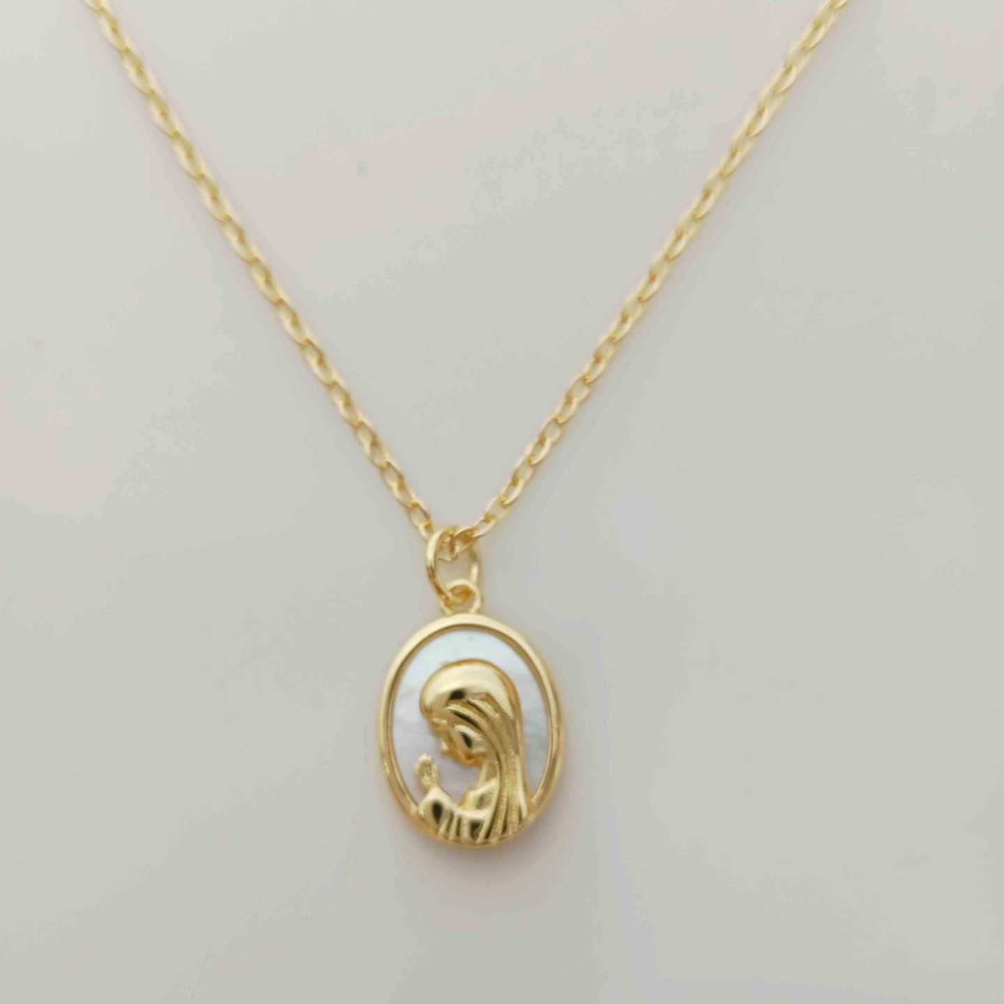 Collar Bañado en Oro Virgen en Nacal Ovalo Pequeño 45cm