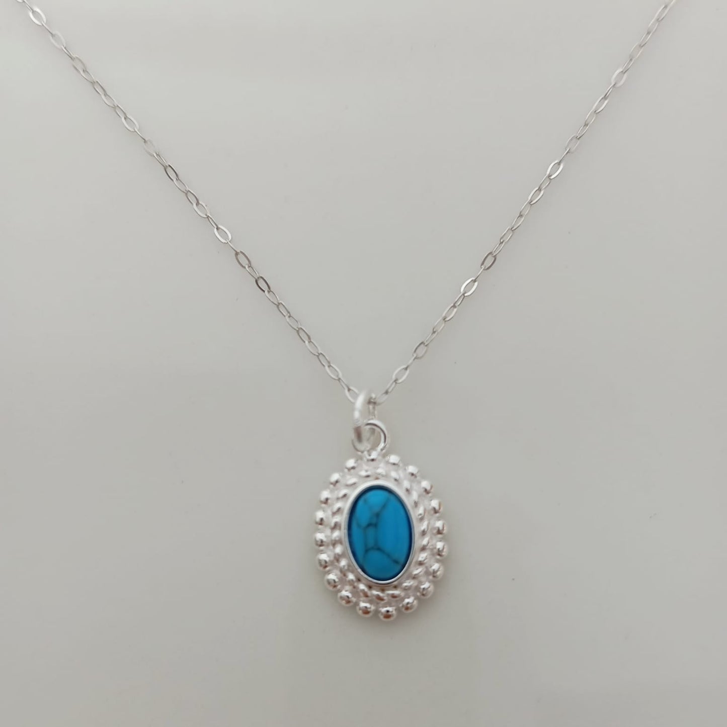 Collar Plata925 Piedra Naturales Ovalo