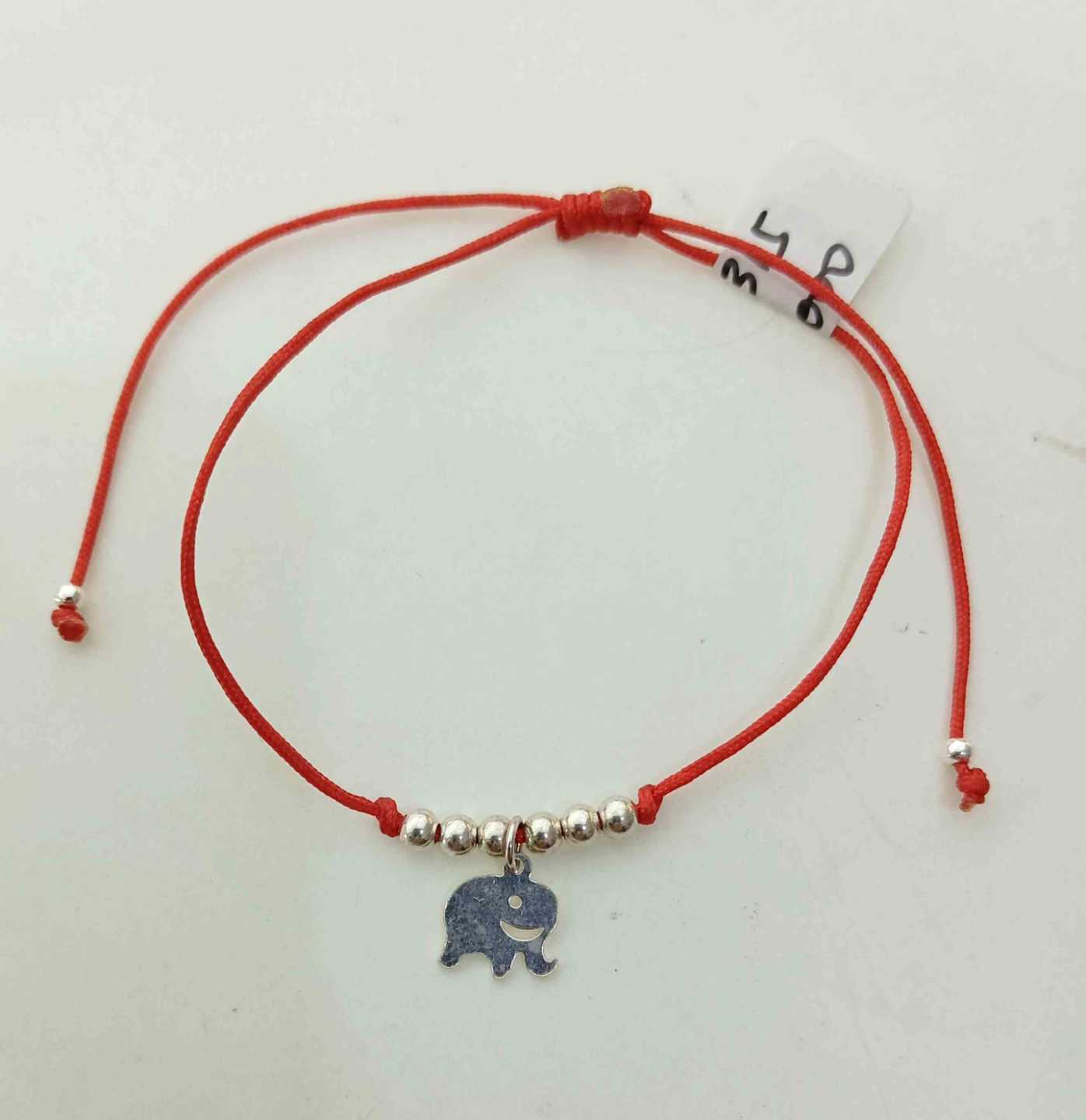 Pulsera Hilo Rojo o Negro Colg. Elefante Plata925