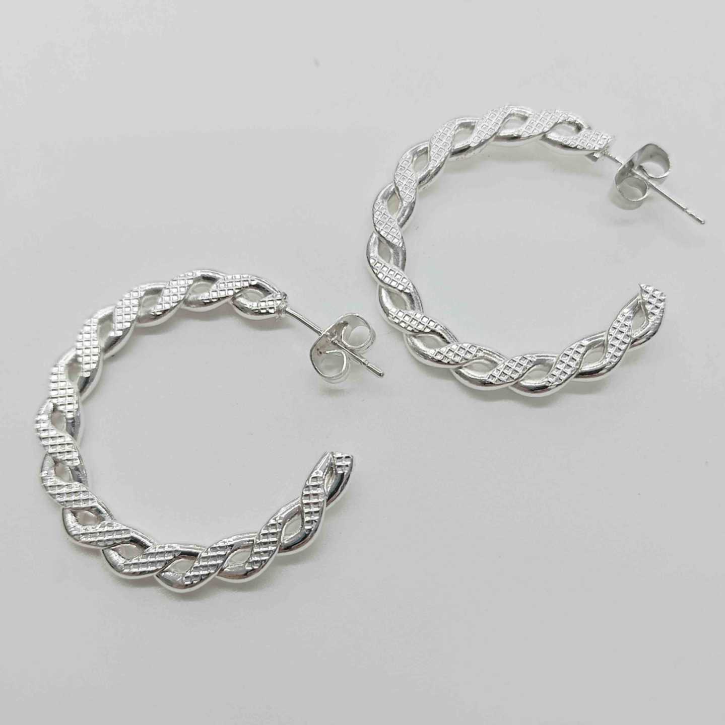 Aro Bañado en Plata Argolla Turbillon Plano 30mm