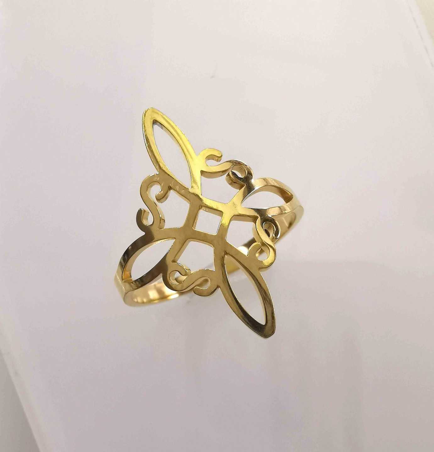 Anillo Acero inoxidable Acero Dorado nudo de bruja Ajustable