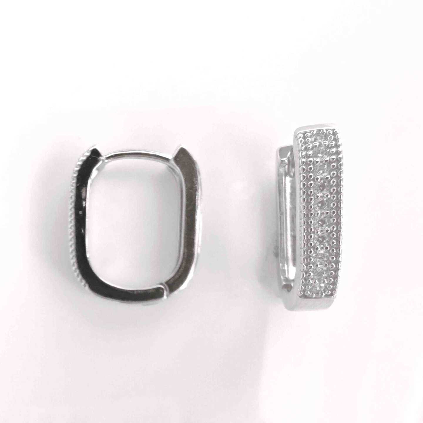 Aro Bañado en Plata Argolla Rectangulo Circones