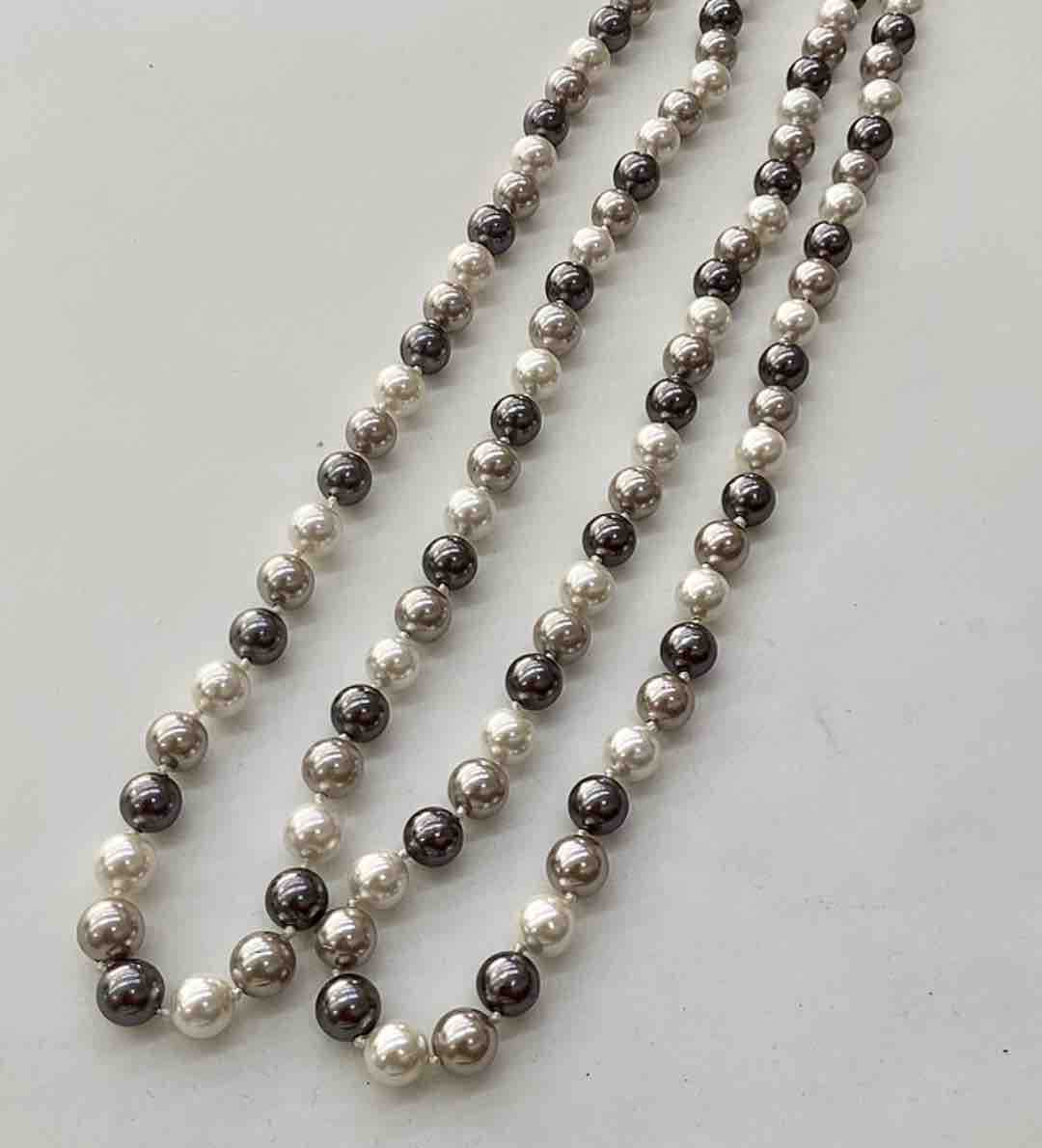 Collar Perla Mallorca Gris Largo 120cm