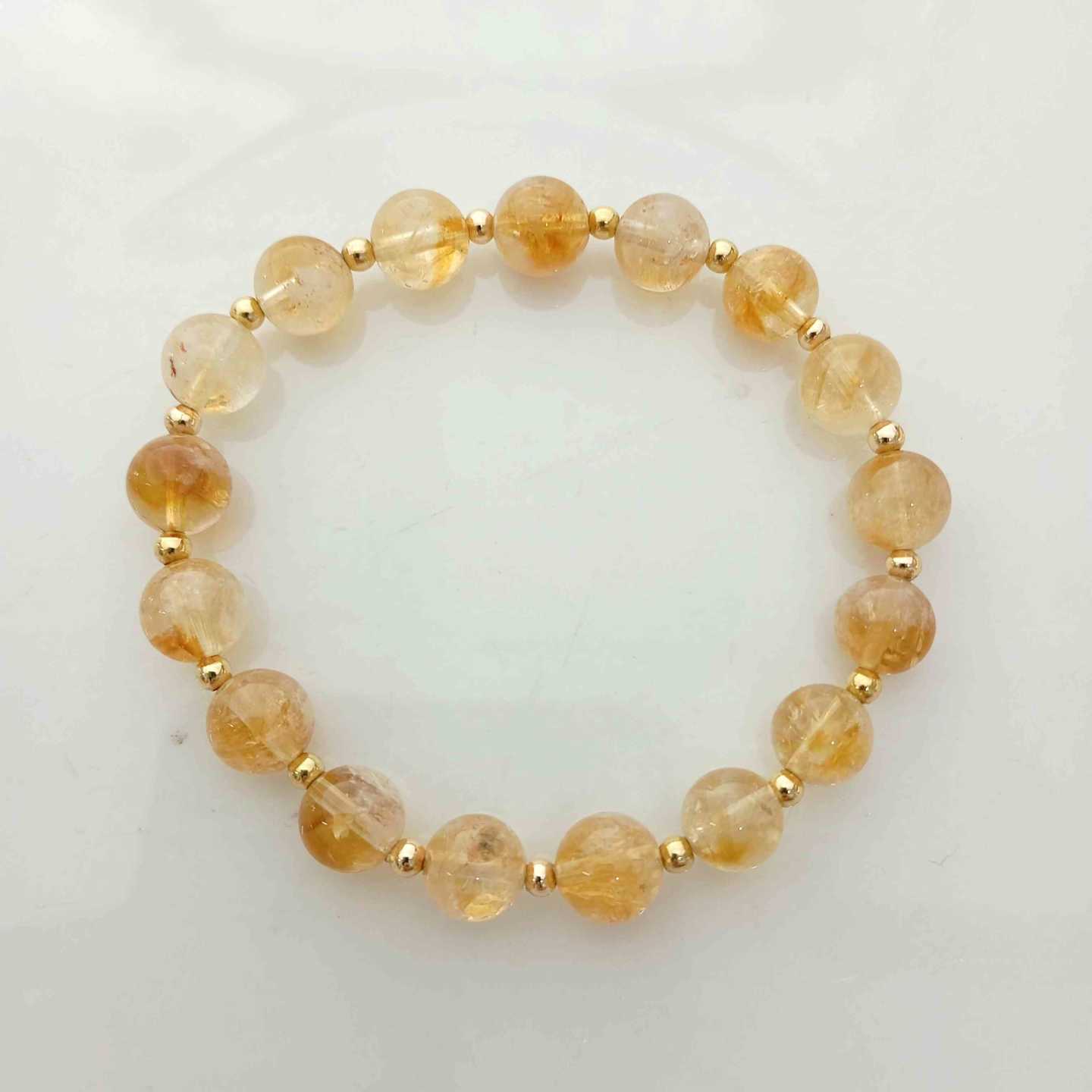 Pulsera Piedras Citrino 8mm Elastica