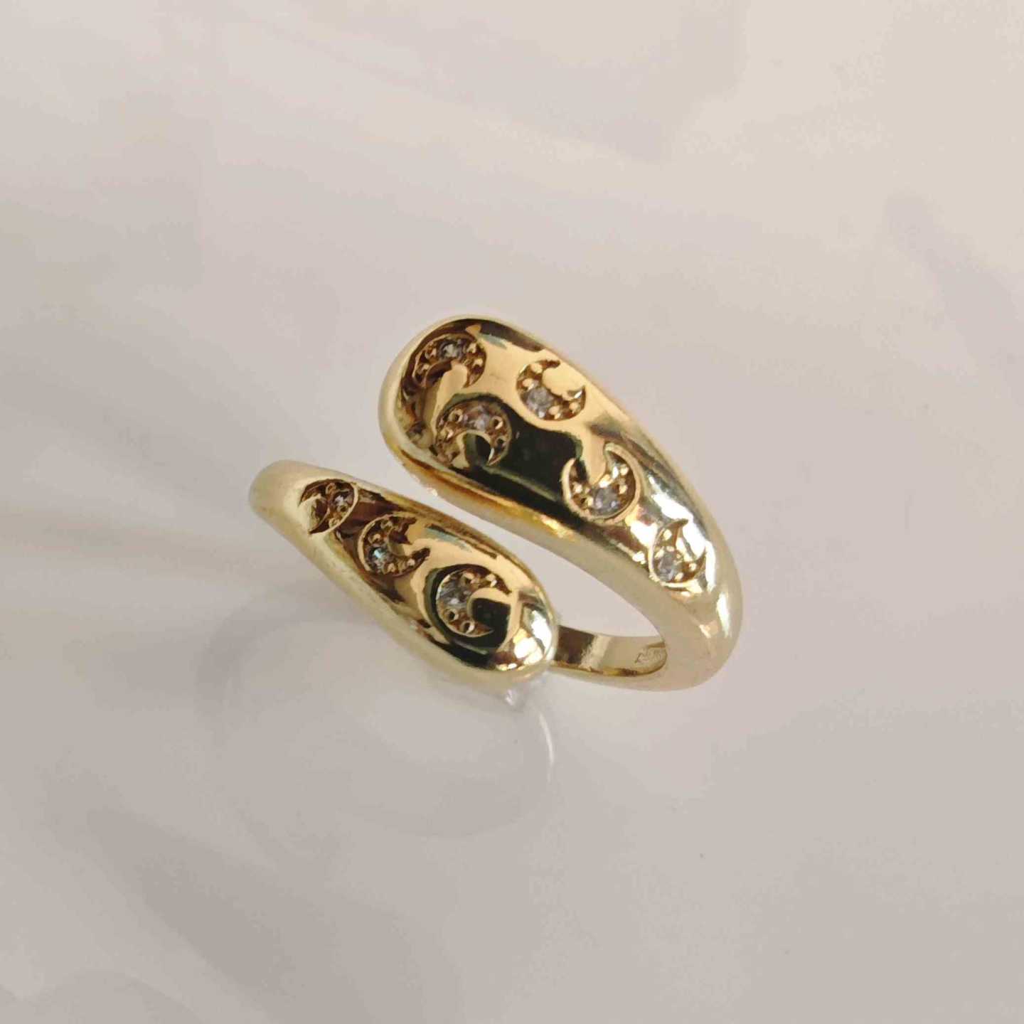 Anillo Bañado en Oro 2 Gotas Circones Ajustable