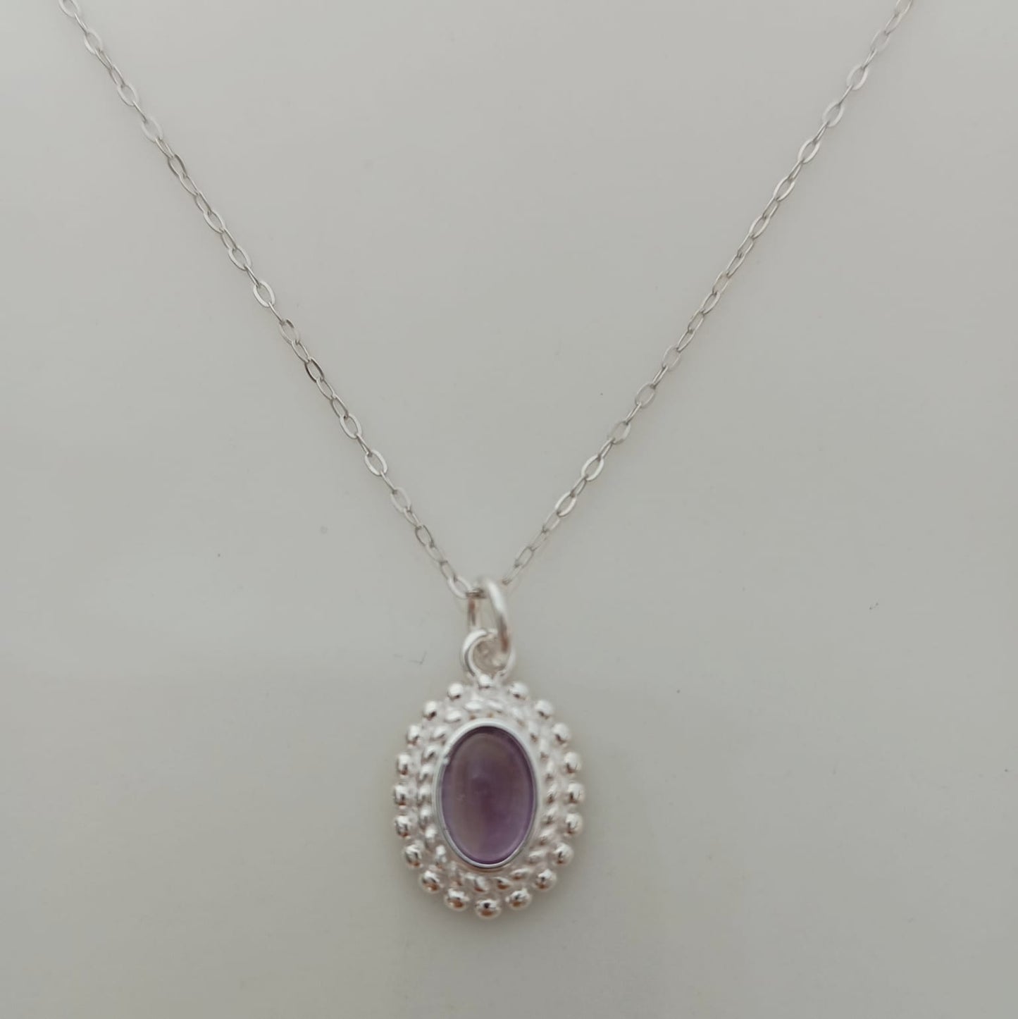 Collar Plata925 Piedra Naturales Ovalo
