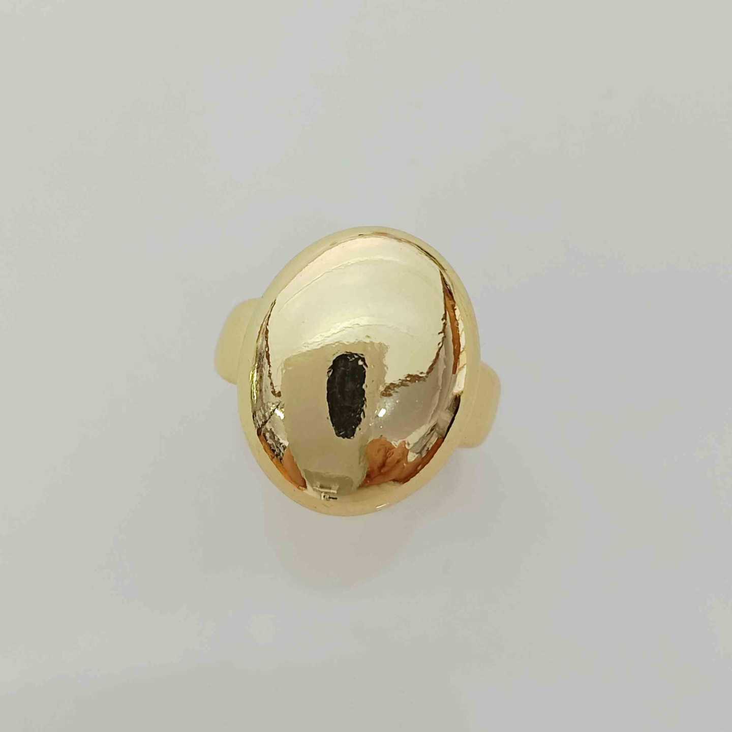 Anillo Bañado Oro Ovalo Grande Liso Ajustable