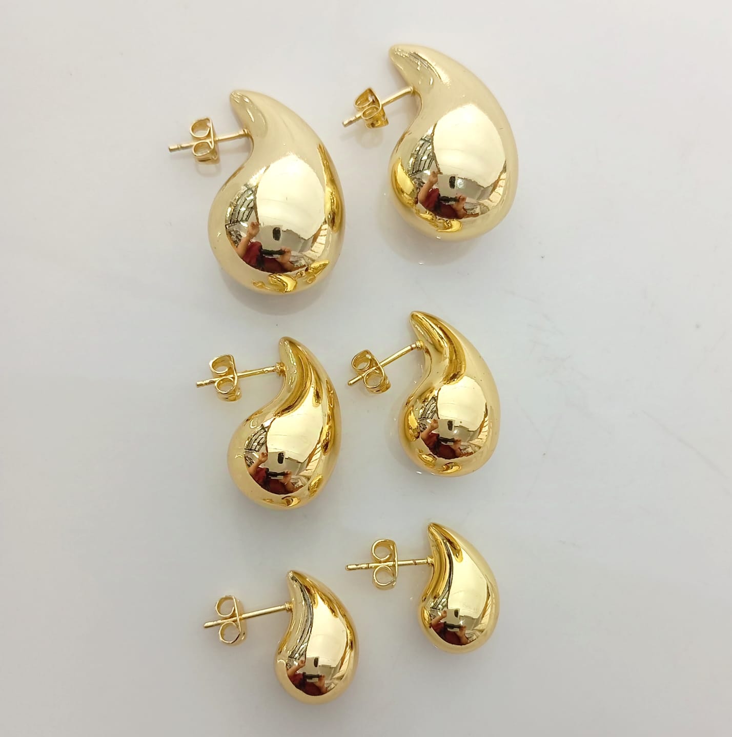Aro Bañado Oro 18k Gota Pequeño 18mm