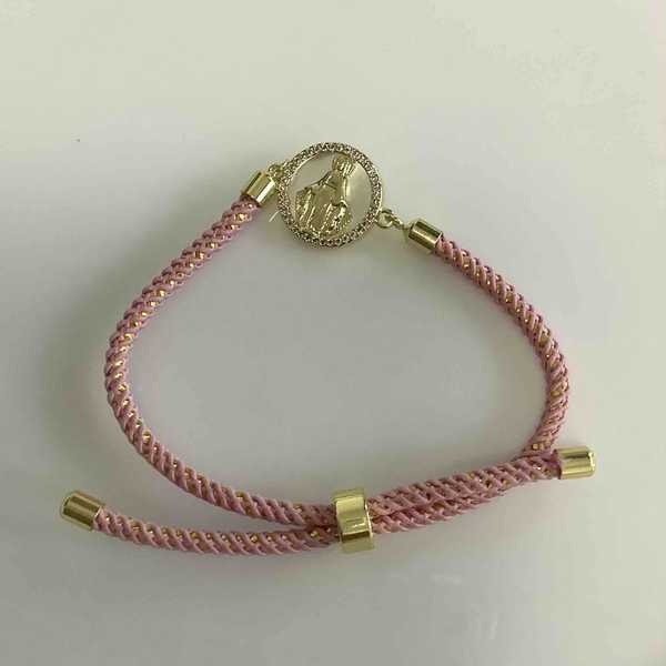 Pulsera Bañado Oro Virgen en Nacal Hilo Colores Ajustable