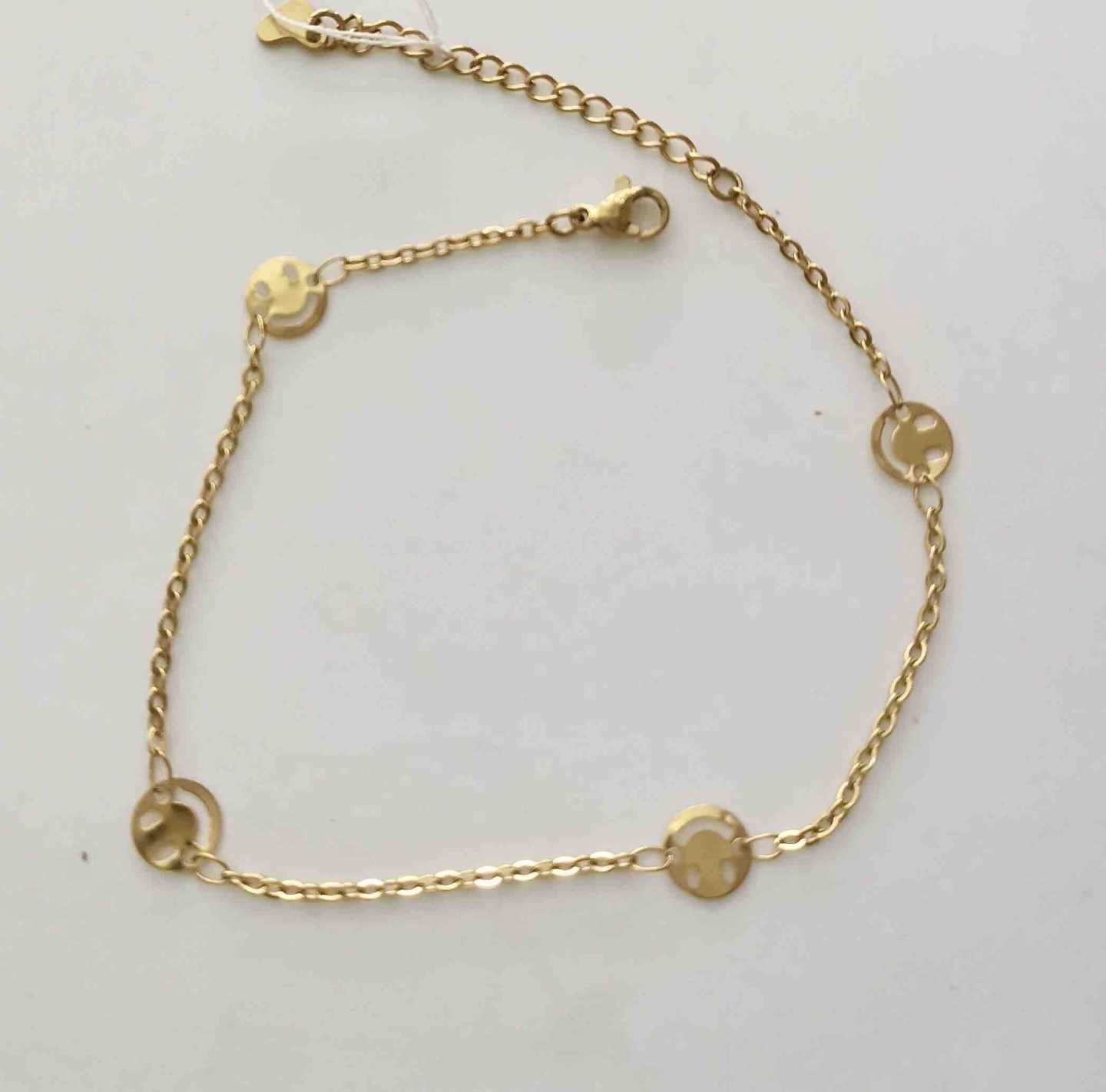 Tobillera Dor. Face Cara en Cadena