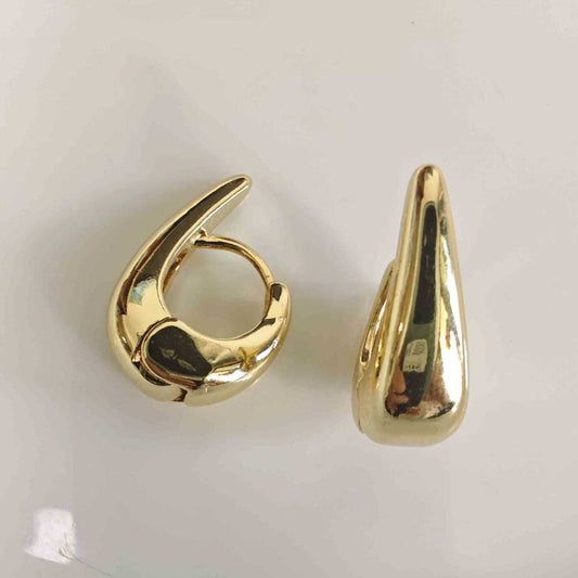 Aro Bañado en Oro Argolla Gota 20x9mm