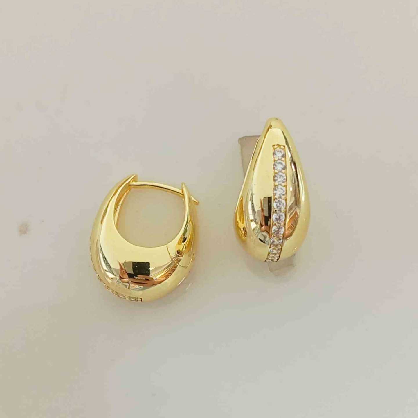 Aro Argolla Bañado en Oro 18k o en Plata Gota Circones en Linea 16cm