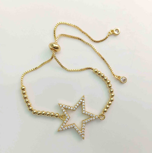 Pulsera Bañado Eslabon Estrella Circones Colores