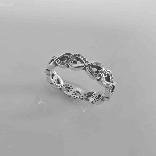 Anillo Cintillo Plata 925 Símbolo Infinito Figura 8 Circones Engastados Eternity Romántico Amor Eterno