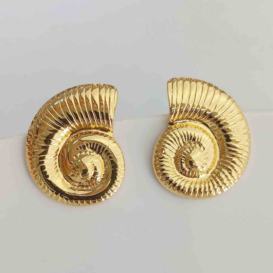 Aro de Acero Dorado Caracola Grande 